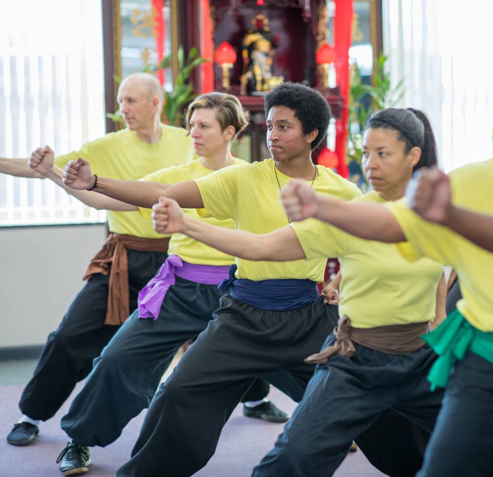 Students in Horse Stance Punching